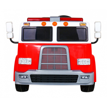 Wóz Straż Pożarna na akumulator dla dzieci + Armatka wodna + Megafon + Kogut strażacki + Pilot